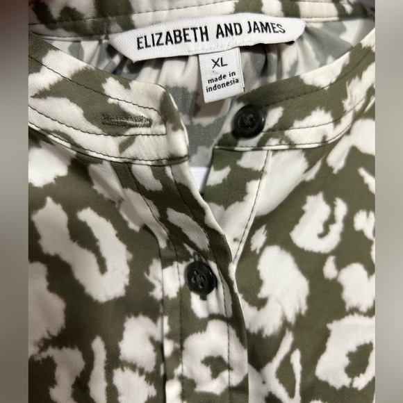 New! Elizabeth and James Animal Print Ruffled Peasant Mini Dress Size XL - Picture 9 of 12